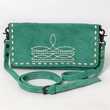 American Darling Western Small Cross Body Suede Genuine Leather Handbag Purse Wallet Bag For Women Girls Black | Handbags