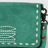 American Darling Western Small Cross Body Suede Genuine Leather Handbag Purse Wallet Bag For Women Girls Black | Handbags