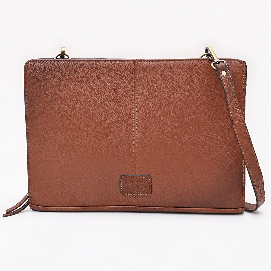 American Darling Women's Hand Tooled Floral Carved Genuine Leather Portfolio Bag Eco-Friendly Full Grain Western Case