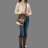 American Darling Sling Hair-On Genuine Leather Women Bag Western Handbag Purse