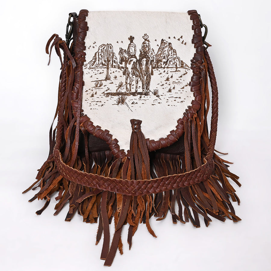 American Darling Messenger Hair On Full Grain Genuine Western Leather Women Bag | Handbag Purse for Cute