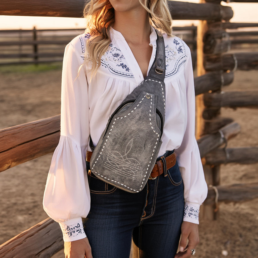 American Darling Sling Genuine Leather Women Bag Western Handbag