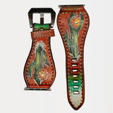 American Darling Beautifully Cactus Print Genuine Leather I watch Strap Men and Women Unisex
