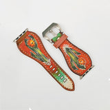 American Darling Hand Painted Leather I Watch strap - Western Saguaro Series - Uhorse