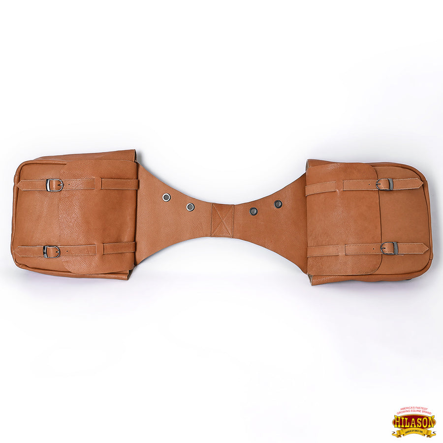 HILASON Soft Leather Horse Saddle Bag Brown | Equestrian Western Adjustable Closure