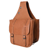 Hilason Western Horse Trail Riding Heavy Duty Genuine Leather Saddle Bag Chestnut - Uhorse