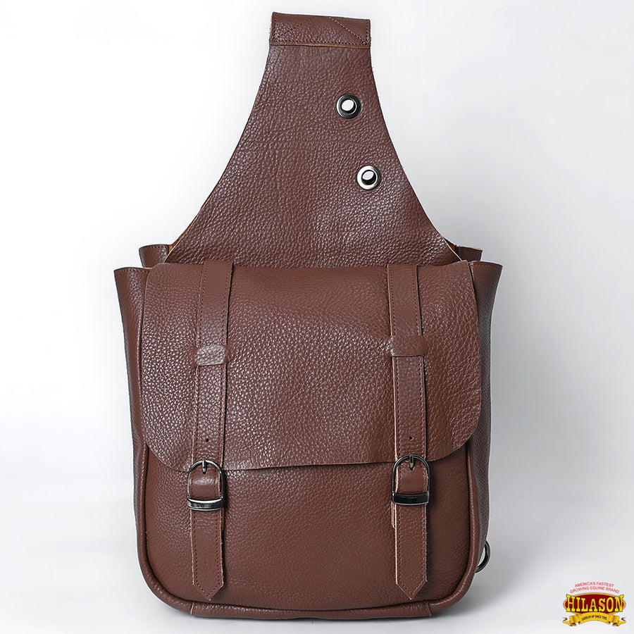 HILASON Soft Leather Horse Saddle Bag Brown | Equestrian Western Adjustable Closure