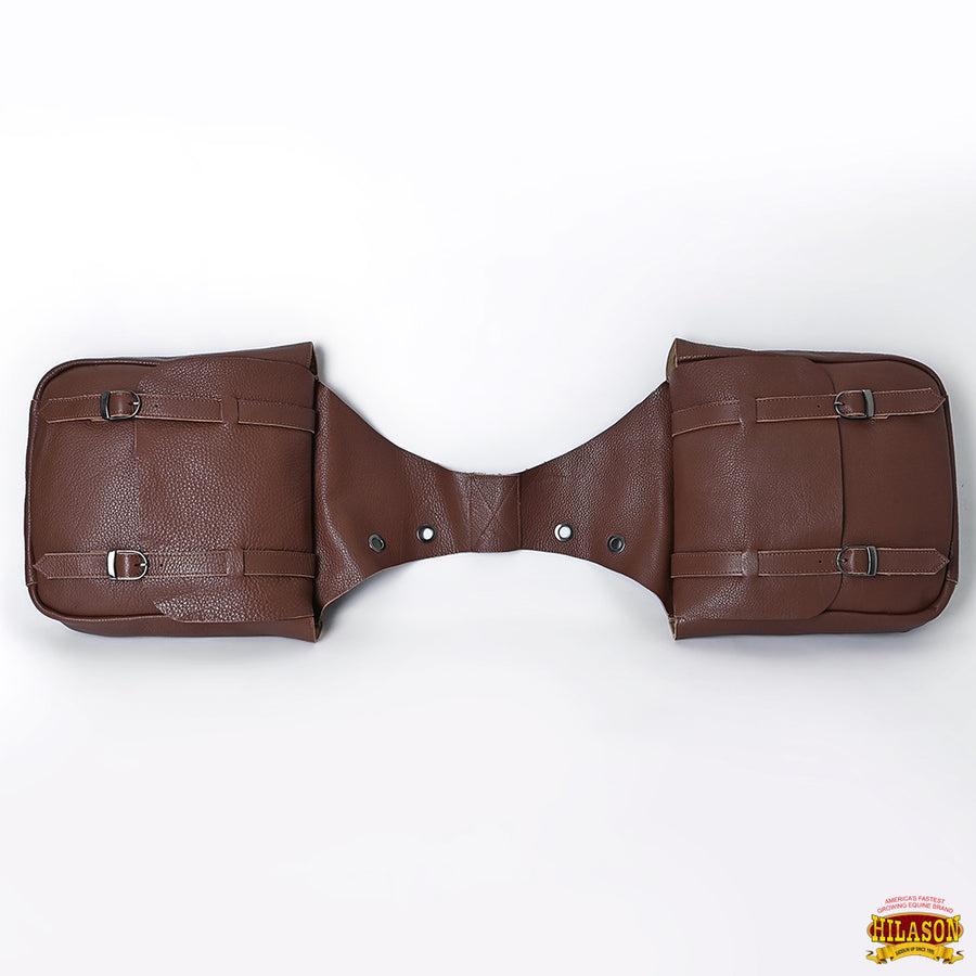 HILASON Soft Leather Horse Saddle Bag Brown | Equestrian Western Adjustable Closure