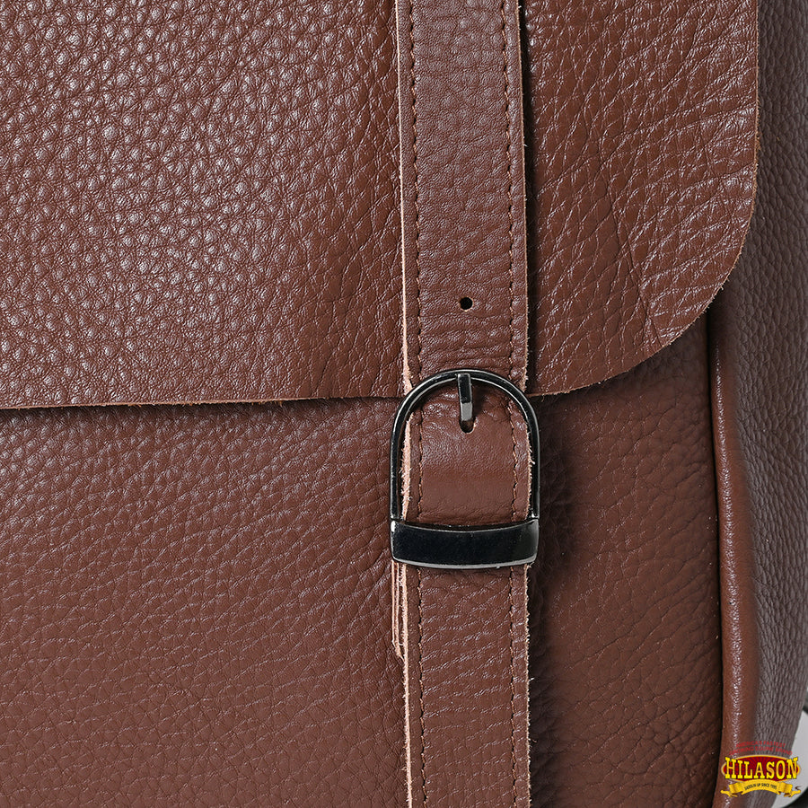 HILASON Soft Leather Horse Saddle Bag Brown | Equestrian Western Adjustable Closure