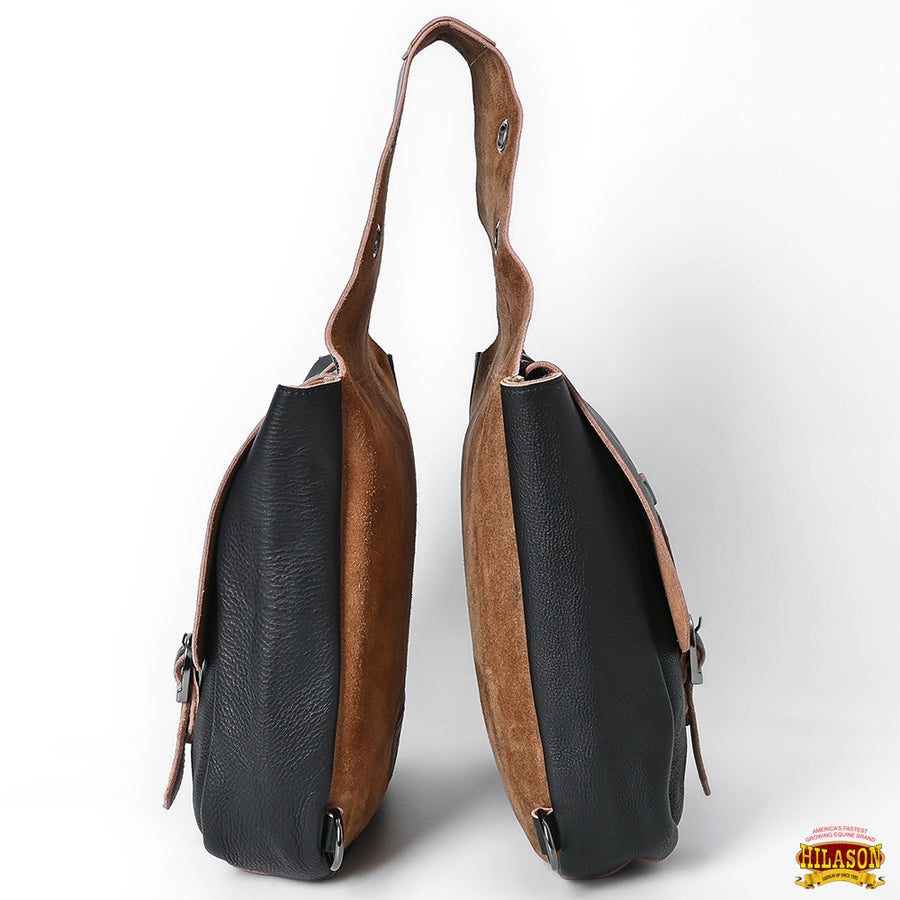 HILASON Soft Leather Horse Saddle Bag Brown | Equestrian Western Adjustable Closure