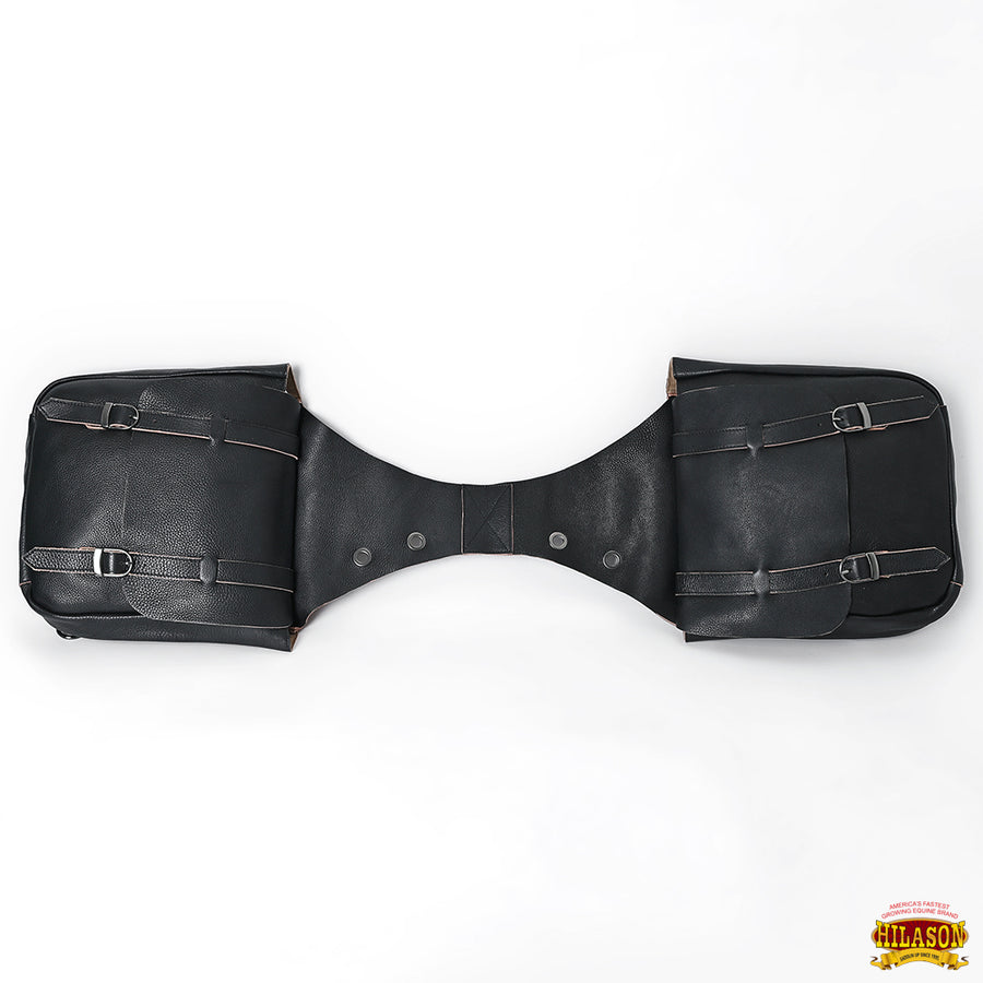 HILASON Soft Leather Horse Saddle Bag Brown | Equestrian Western Adjustable Closure