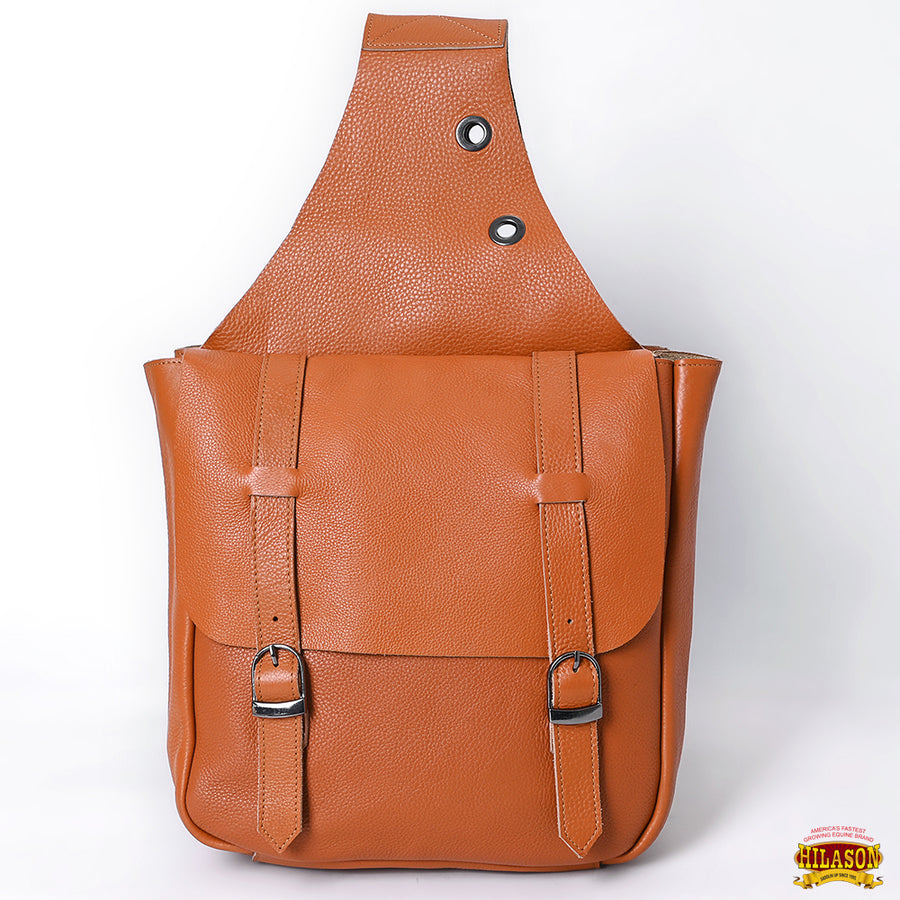 HILASON Soft Leather Horse Saddle Bag Brown | Equestrian Western Adjustable Closure