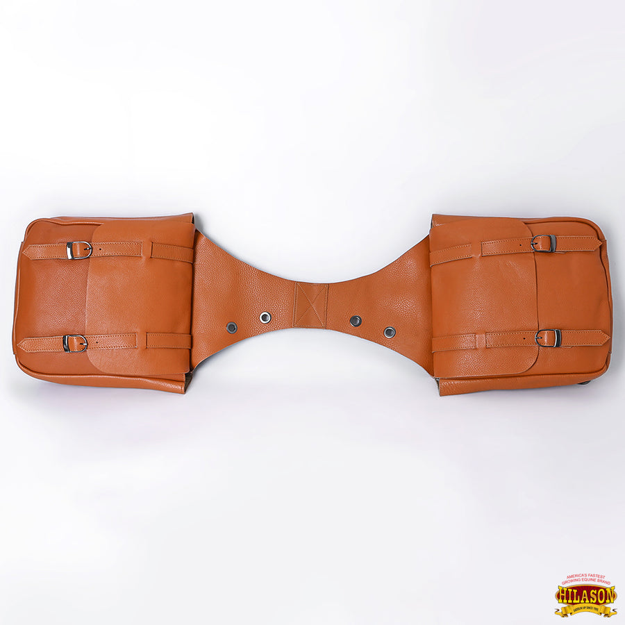 HILASON Soft Leather Horse Saddle Bag Brown | Equestrian Western Adjustable Closure