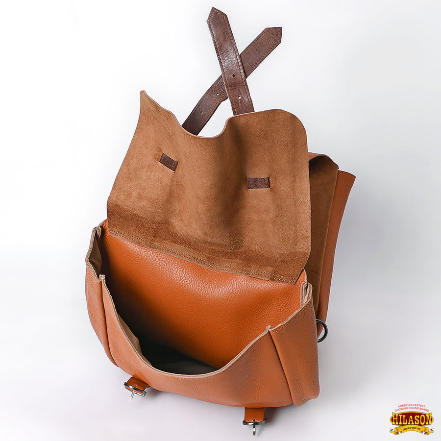 HILASON Soft Leather Horse Saddle Bag Brown | Equestrian Western Adjustable Closure