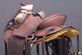 15 In Western Horse Wade Saddle Geniuine Leather Ranch Roping Dark Brown