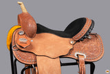 15 In Hilason Barrel Racing Trail Pleasure Horse Saddle Genuine Leather Tan