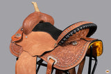 15 In Hilason Barrel Racing Trail Pleasure Horse Saddle Genuine Leather Tan