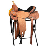 15 In Hilason Barrel Racing Trail Pleasure Horse Saddle Genuine Leather Tan