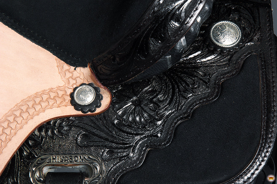HILASON Western Horse Saddle American Leather Flex Tree Trail & Pleasure Black | for Horses