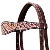 COMFYTACK Western Horse Hand Tooled Headstall Genuine Leather Brown