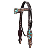 COMFYTACK W. H. Floral Hand Painted Headstall Genuine Leather Brown / by Hilason – Cowboy and equestrian accessories