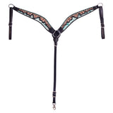 Hilason W. H. Floral Hand Carved American Leather Breast Collar Black by Hilason – Cowboy and equestrian accessories