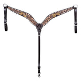 Hilason W. H. Floral Hand Painted American Leather Breast Collar Dark by Hilason – Cowboy and equestrian accessories