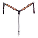 Hilason H. Floral Hand Carved American Leather Breast Collar Headstall by Hilason – Cowboy and equestrian accessories