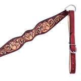 Hilason Horse Floral Hand Carved American Leather Breast Collar Headstall Brown