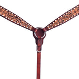 Hilason Horse Floral Hand Carved American Leather Breast Collar Headstall Brown