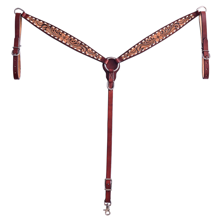 Hilason H. Floral Hand Carved American Leather Breast Collar Headstall by Hilason – Cowboy and equestrian accessories