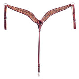 HILASON Western Horse Floral Headstall Breast Collar Set Genuine Leather Brown