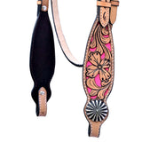 HILASON Western Horse Floral Headstall Breast Collar Set Genuine Leather Tan