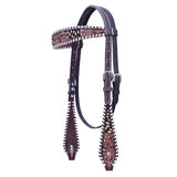HILASON W. H. Floral Hand Carved Headstall Genuine Leather Dark Brown by Hilason – Cowboy and equestrian accessories
