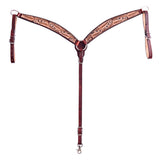 Hilason W. H. Floral Hand Carved American Leather Breast Collar Brown by Hilason – Cowboy and equestrian accessories