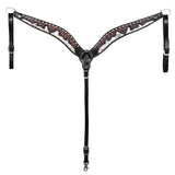 HILASON Western Horse Headstall & Breast Collar American Leather Hand Carving