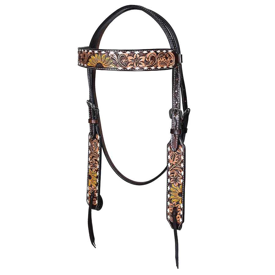 HILASON Western Horse Headstall & Breast Collar American Leather Hand Carving