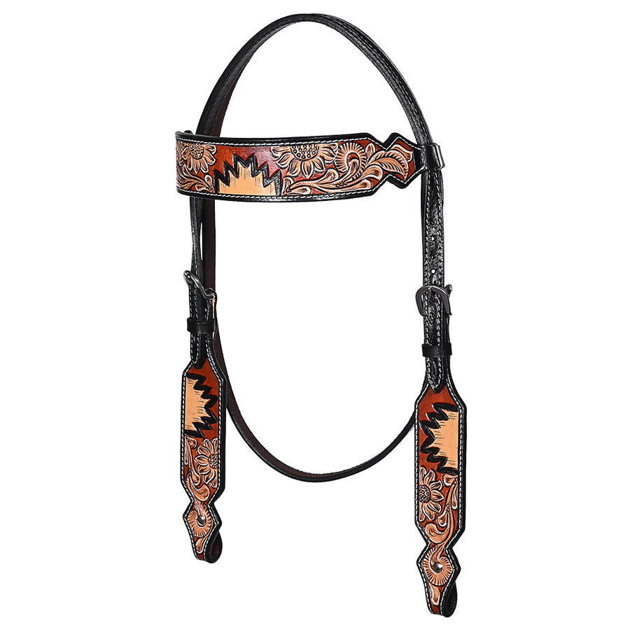 HILASON Western Horse Headstall & Breast Collar American Leather Hand Carving