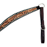 HILASON Western Horse Leaf Headstall Breast Collar Set Genuine Leather Dark Brown