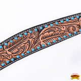 HILASON Western Horse Leaf Headstall Breast Collar Set Genuine Leather Dark Brown