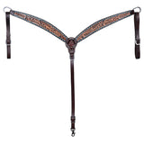 HILASON Western Horse Headstall & Breast Collar American Leather Hand Carving