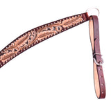 Hilason Horse Floral Hand Carved American Leather Breast Collar Headstall Brown