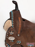 Hilason Western Horse Barrel Flex Tree Trail American Leather Saddle Brown