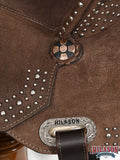 Hilason Western Horse Barrel Flex Tree Trail American Leather Saddle Brown