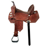 Hilason Western Horse Barrel Flex Tree Trail American Leather Saddle Brown