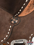 Hilason Western Horse Barrel Flex Tree Trail American Leather Saddle Dark Brown Gorgeous Floral Hand Tooled & Carved