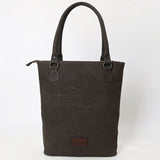 OHLAY Tote Hair On Upcycled Canvas Genuine Leather Women Bag Western Handbag Purse