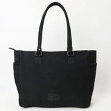 OHLAY Tote Hair On Upcycled Canvas Genuine Leather Women Bag Western Handbag Purse