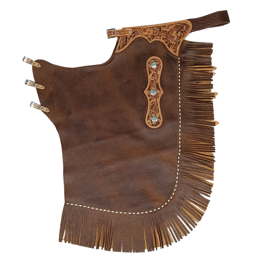 HILASON Western Genuine Leather Pro Rodeo Bull Riding Chaps Unisex