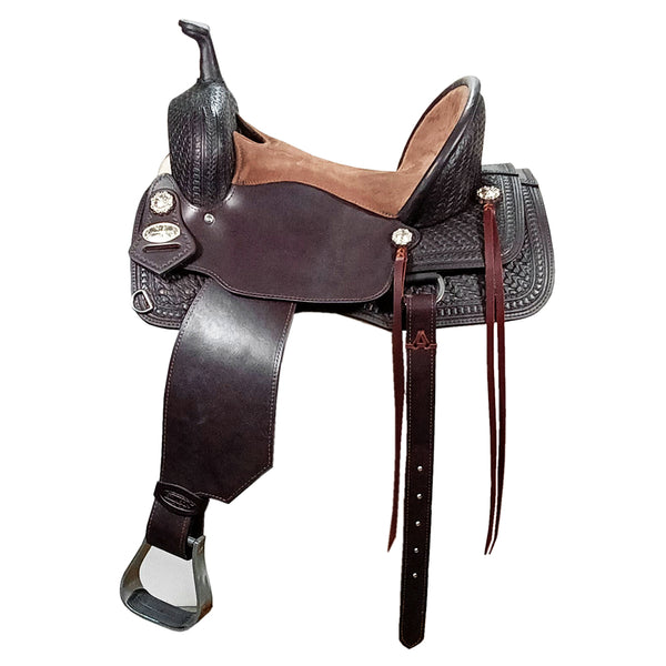 Hilason Western Horse Flex Tree Barrel Trail In American Leather Saddle Brown - Uhorse